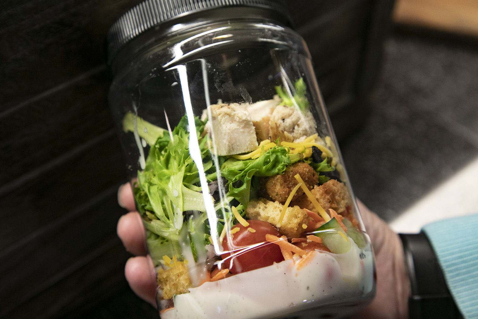 Garden salad in a jar